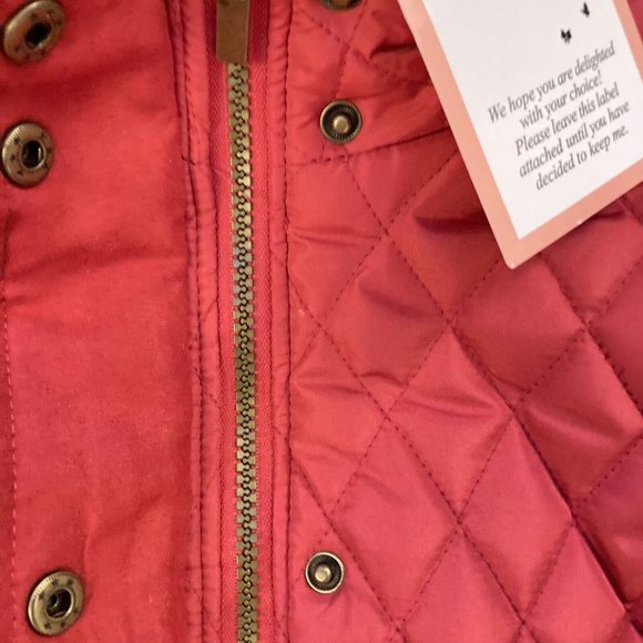 BNWT SIZE 14 JULIPA RED CRIMSON CLARET DIAMOND PADDED ZIP BUTTON JACKET COAT - Picture 7 of 12